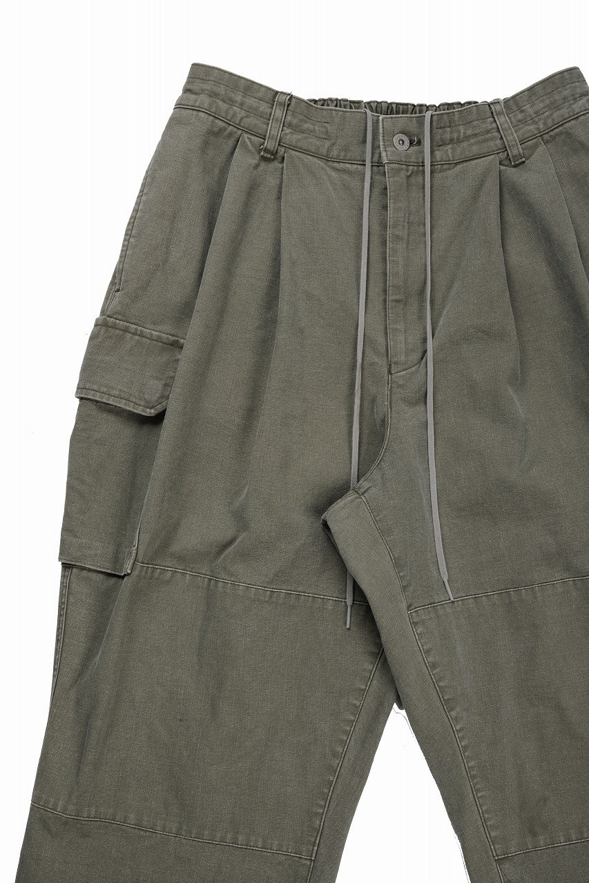 【SAMPLE SALE】N/07 MILITARY TROUSERS M47 / VINTAGE BIO-WASHED DRY DUCK CANVAS (KHAKI) - Image 3