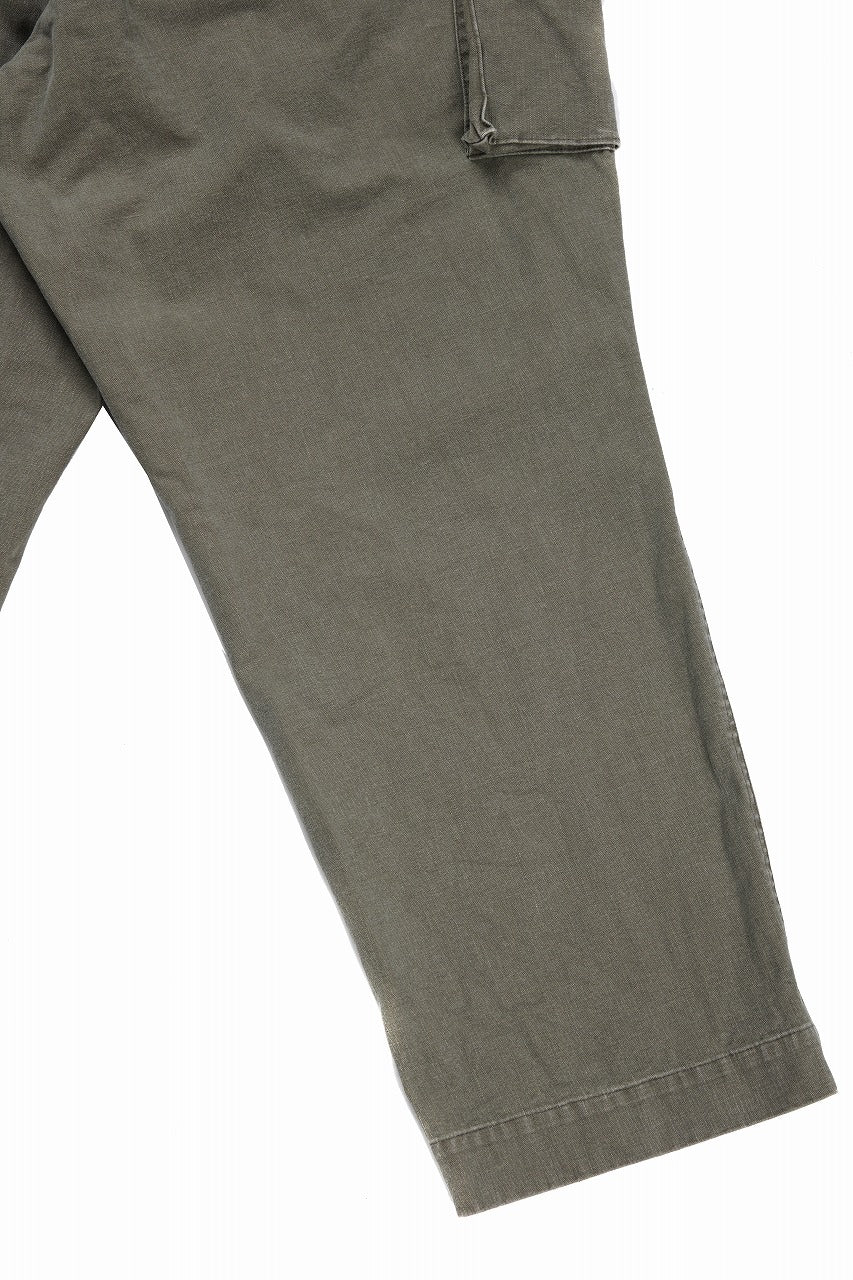 【SAMPLE SALE】N/07 MILITARY TROUSERS M47 / VINTAGE BIO-WASHED DRY DUCK CANVAS (KHAKI) - Image 7