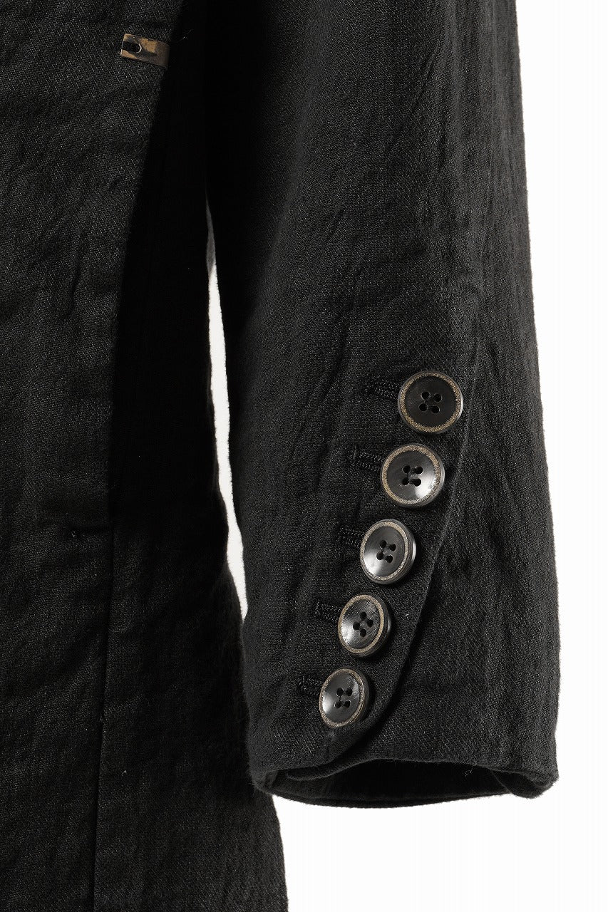 【SAMPLE SALE】vital reversible hooded coat / organic twill+texture print (BLACK x PRINT) - Image 5
