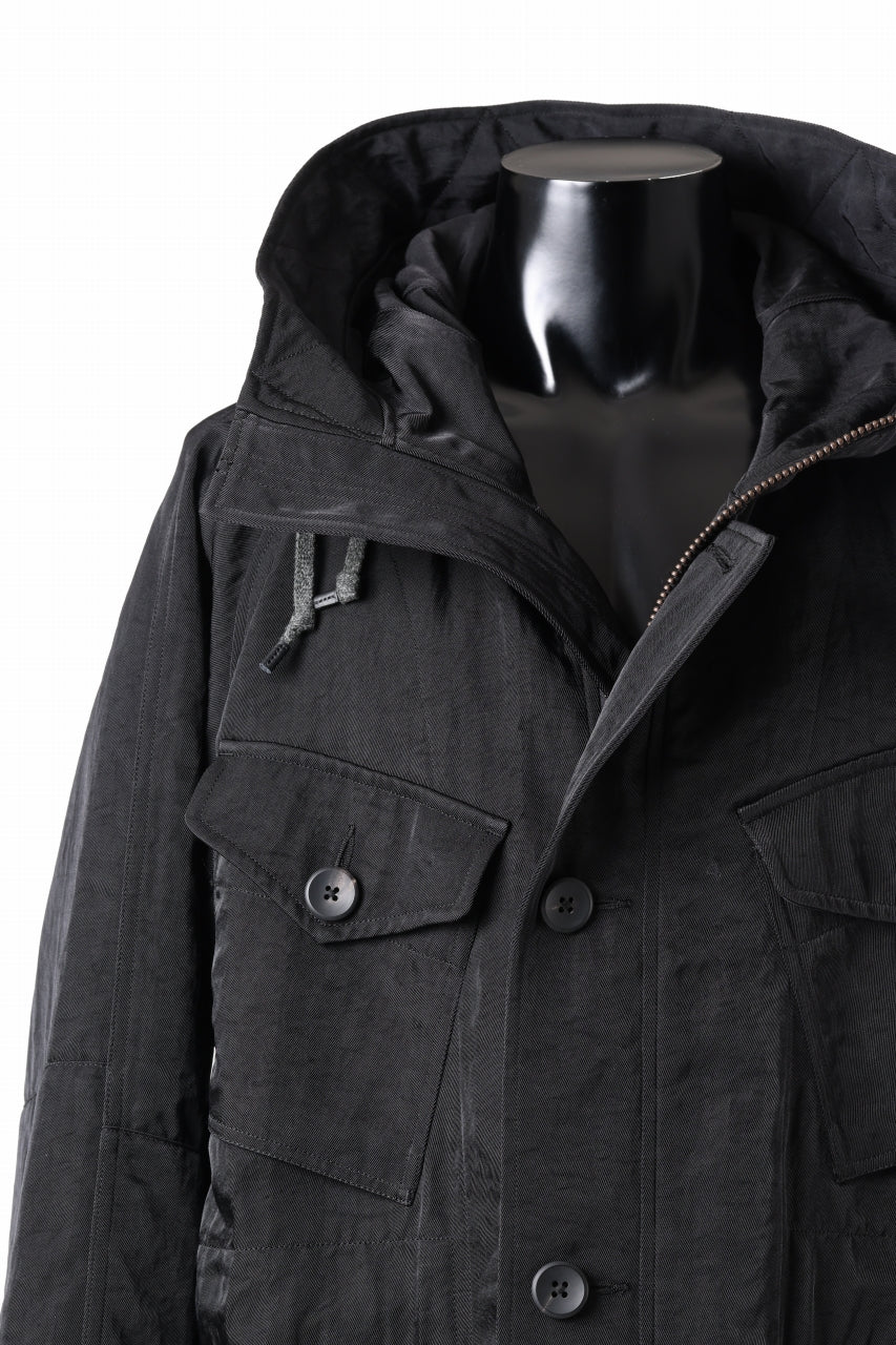 sus-sous 50's British MIDDLE PARKA / Vintage Flight Twill Nylon (BLACK) - Image 16