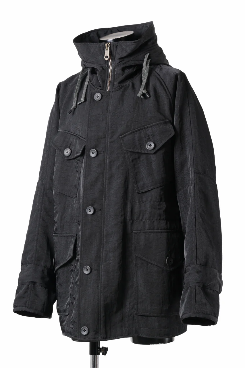 sus-sous 50's British MIDDLE PARKA / Vintage Flight Twill Nylon (BLACK) - Image 2