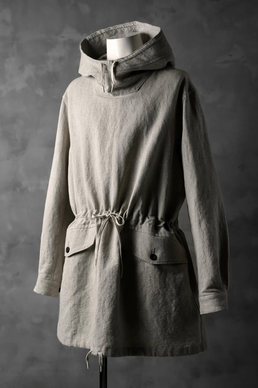 sus-sous anorak middle coat / natural linen & cotton (NATURAL) - Image 3