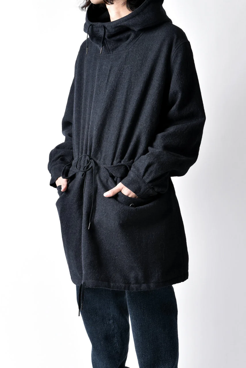 sus-sous anorak middle coat / sharkskin wool (DEEP NAVY) - Image 6