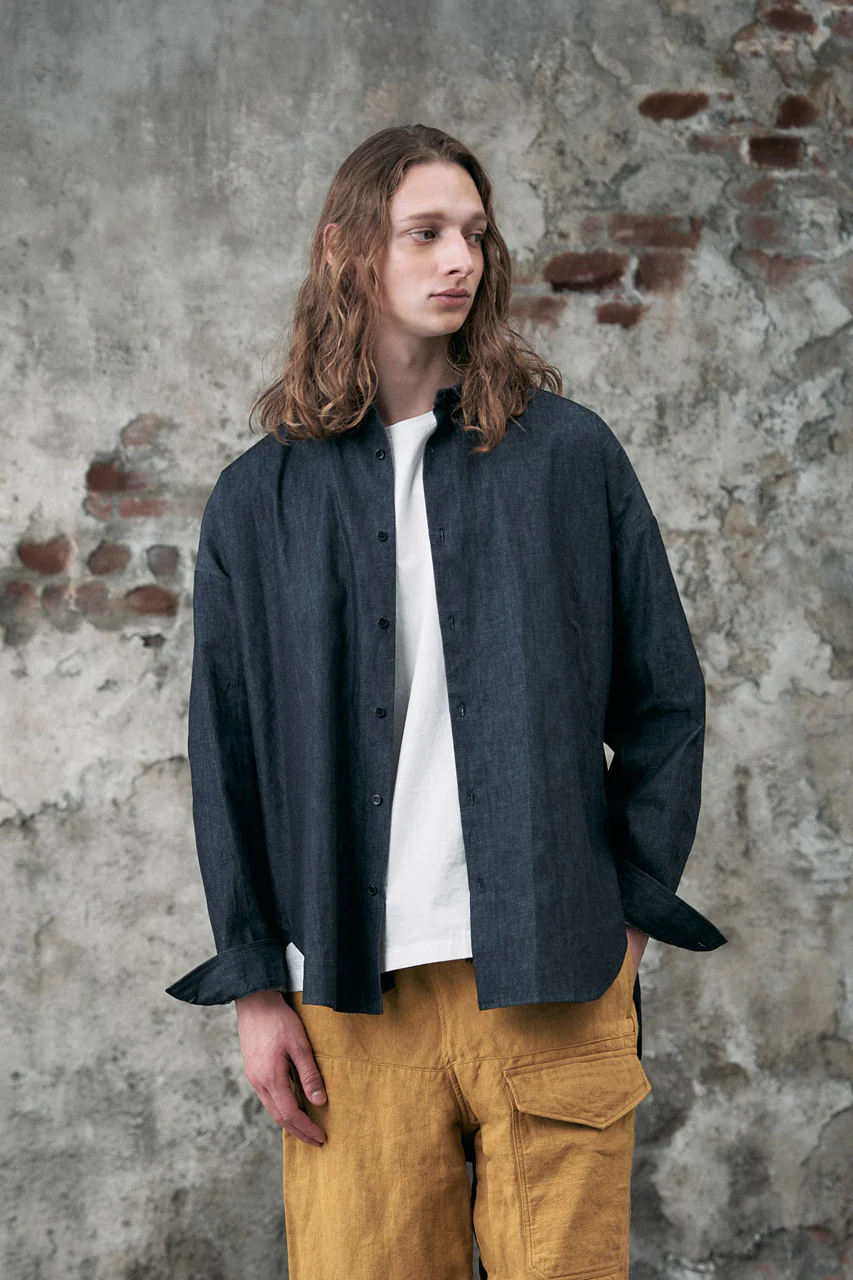 sus-sous atelier L/S shirts / 6oz uneven yarn denim (INDIGO / RIGID) - Image 16