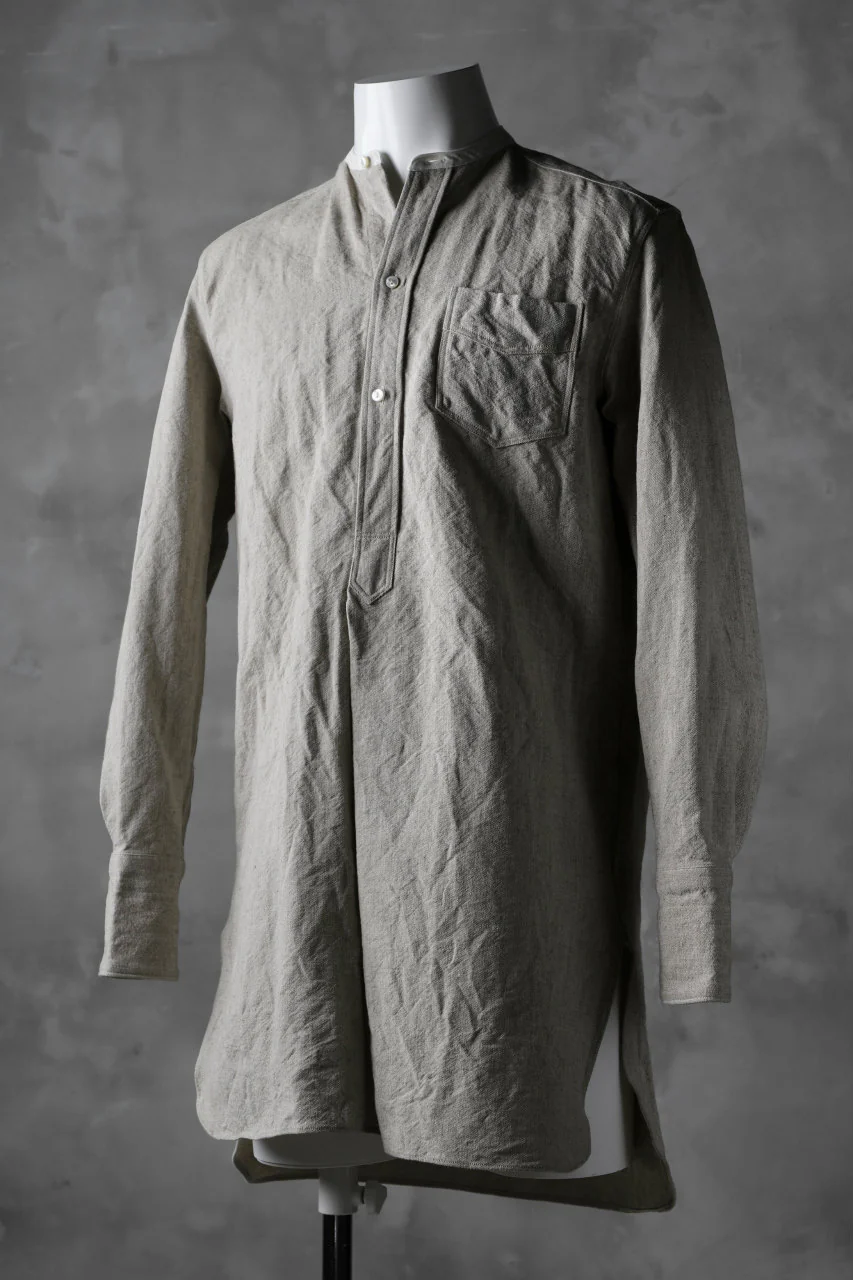 sus-sous band collar shirt / C44L56 High density poplin (SAND BEIGE) - Image 2