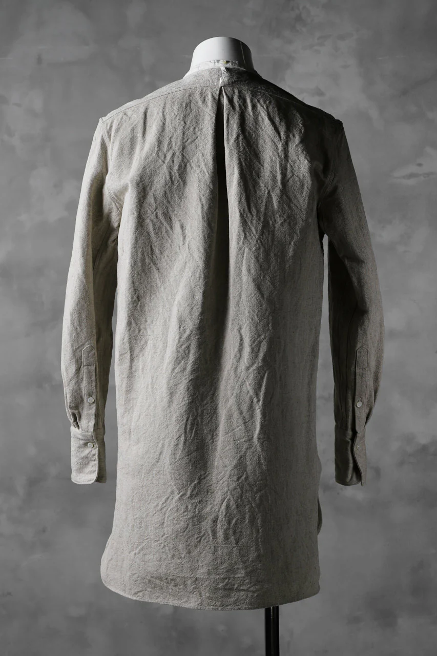 sus-sous band collar shirt / C44L56 High density poplin (SAND BEIGE) - Image 3