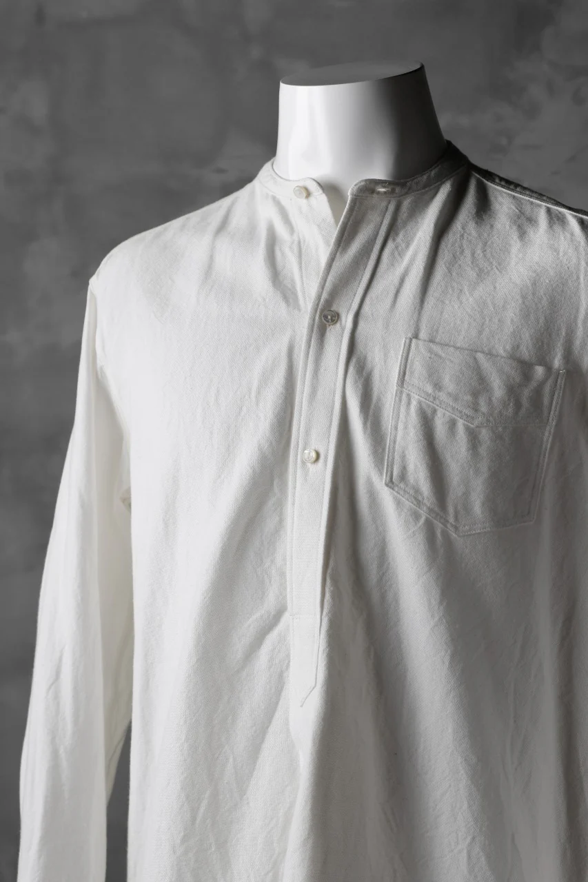 sus-sous band collar shirt #HOKKOH / C100 3/2 OX (WHITE) - Image 12