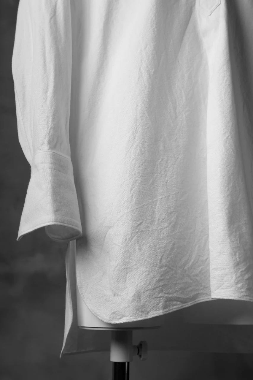 sus-sous band collar shirt #HOKKOH / C100 3/2 OX (WHITE) - Image 14