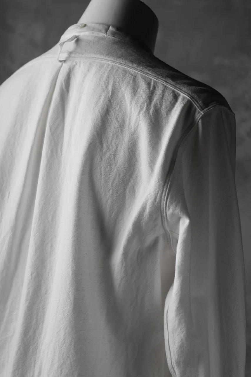 sus-sous band collar shirt #HOKKOH / C100 3/2 OX (WHITE) - Image 16