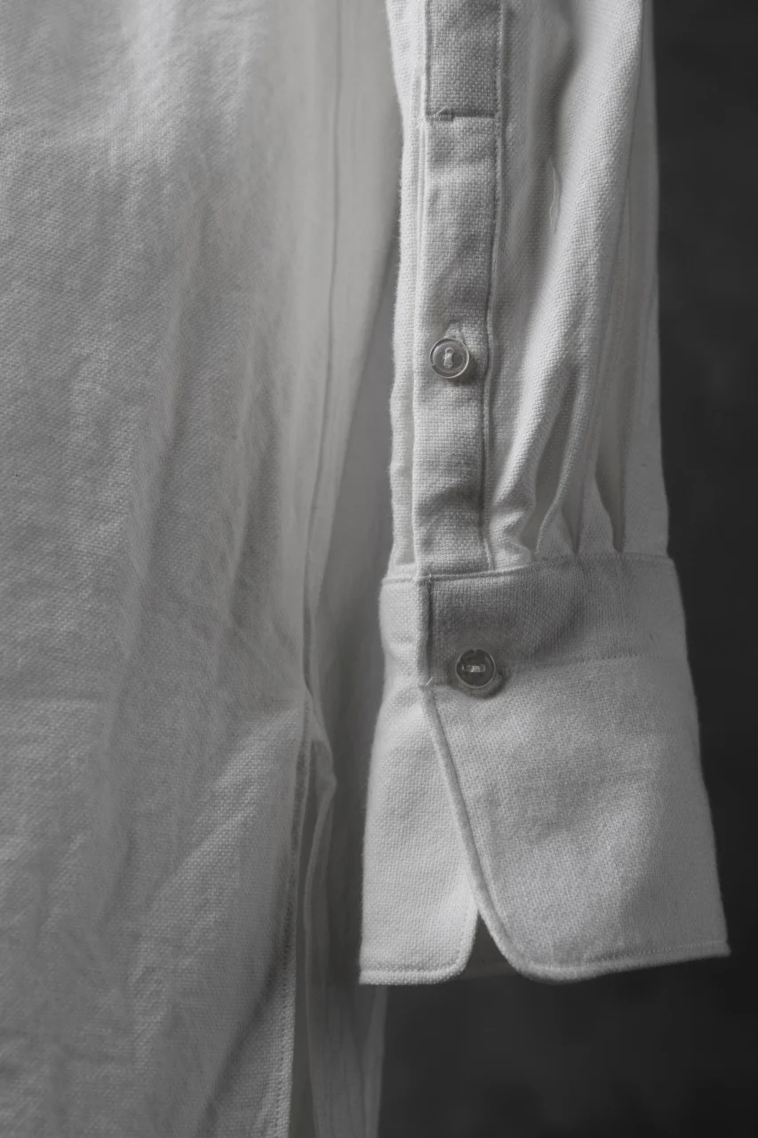 sus-sous band collar shirt #HOKKOH / C100 3/2 OX (WHITE) - Image 17