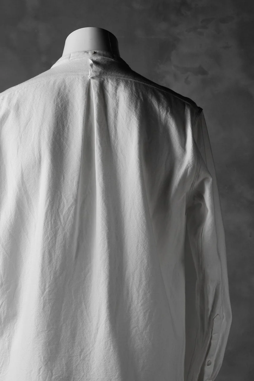 sus-sous band collar shirt #HOKKOH / C100 3/2 OX (WHITE) - Image 19