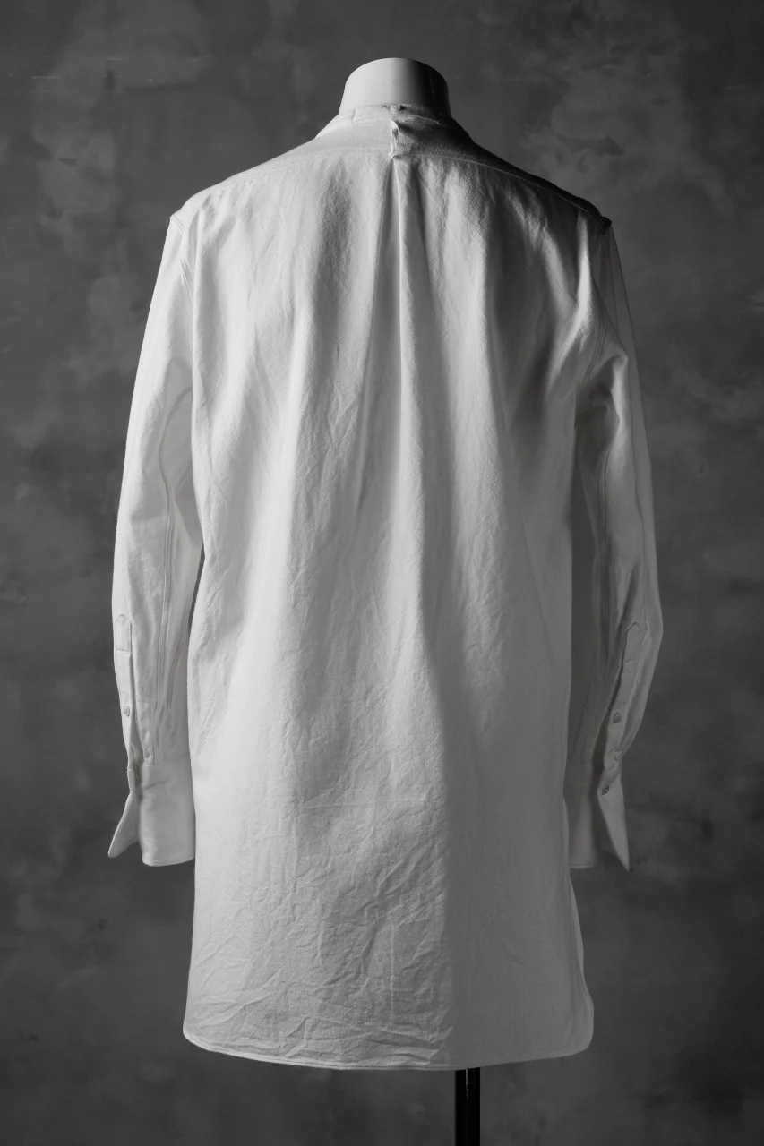 sus-sous band collar shirt #HOKKOH / C100 3/2 OX (WHITE) - Image 3