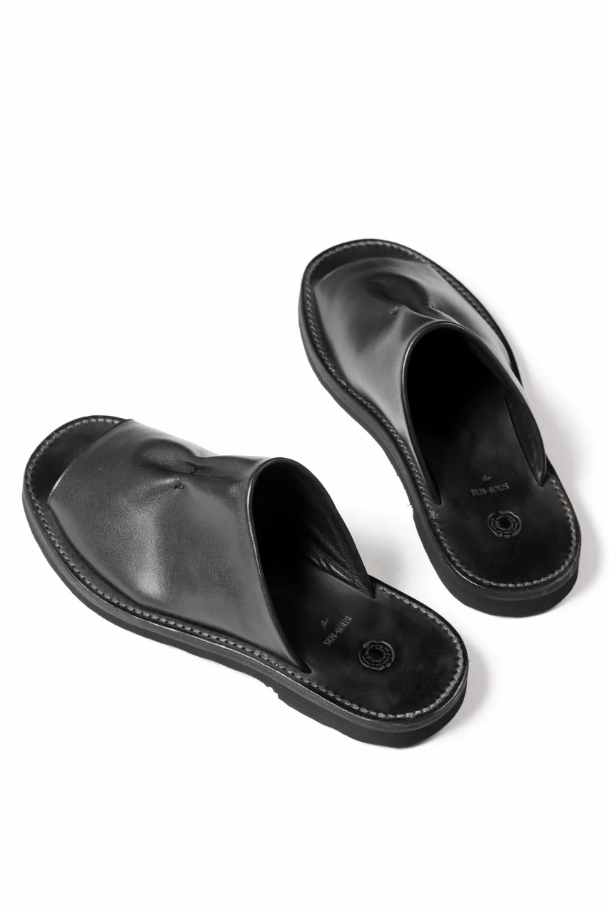 sus-sous basting sandals / Smooth Cow Leather (BLACK) - Image 6