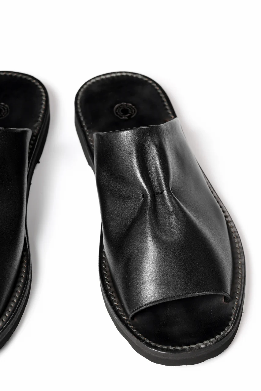 sus-sous basting sandals / Smooth Cow Leather (BLACK) - Image 9