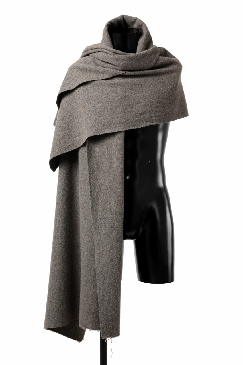 sus-sous cashmere / wool scarf - Raised washer (GREY)