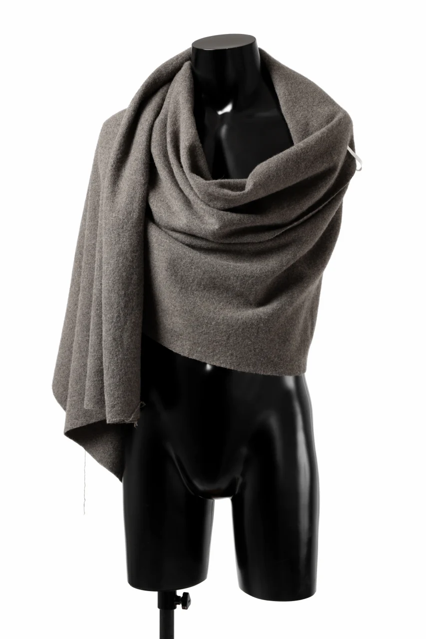 sus-sous cashmere / wool scarf - Raised washer (GREY) - Image 3