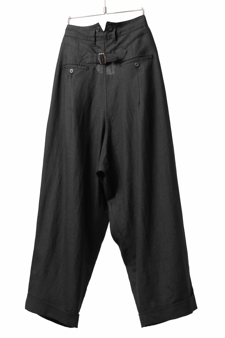 sus-sous cinematic trousers / 1/4 linen sheeting (BLACK) - Image 10