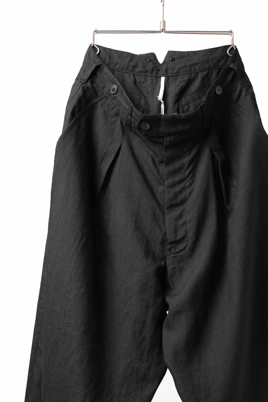 sus-sous cinematic trousers / 1/4 linen sheeting (BLACK) - Image 11