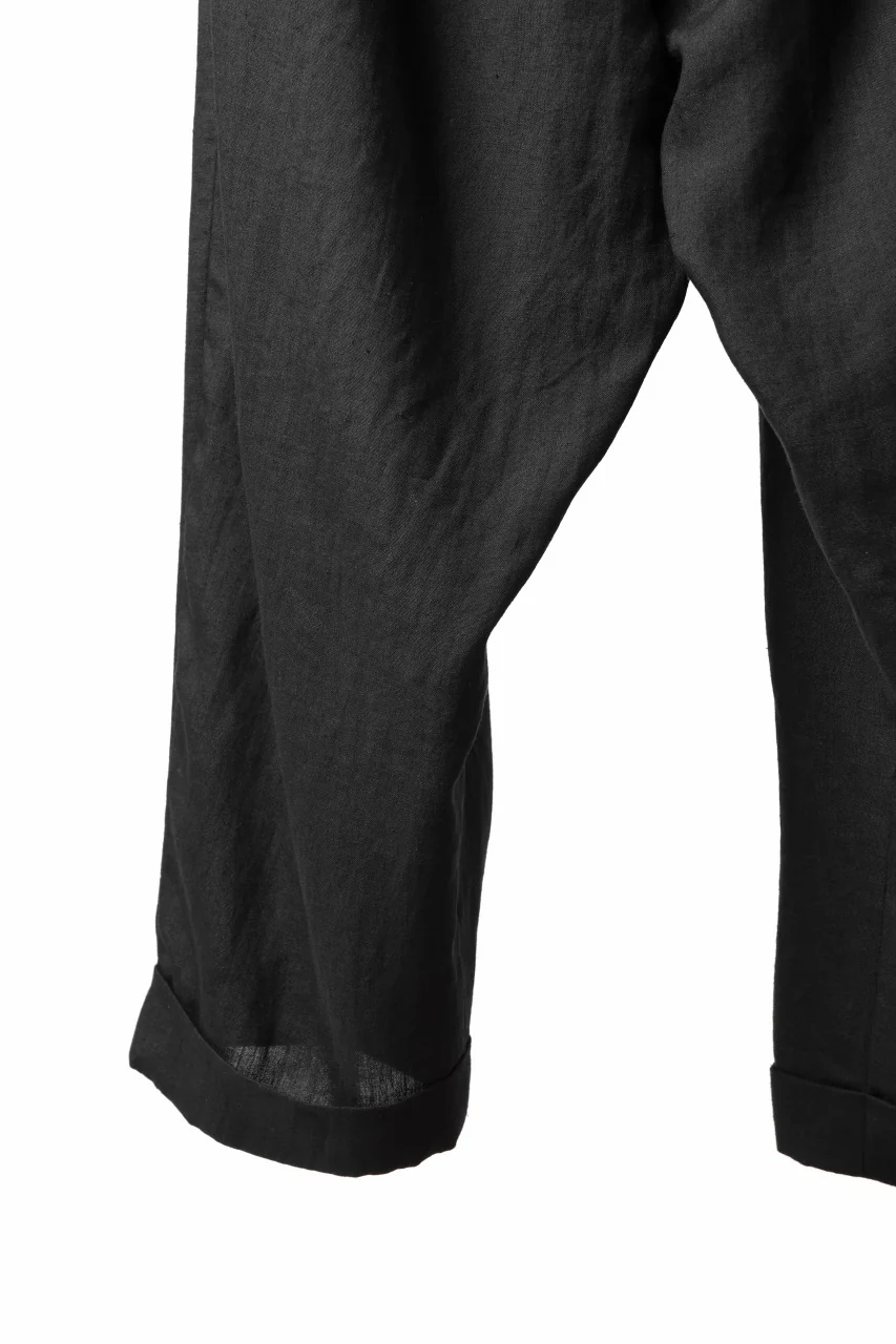 sus-sous cinematic trousers / 1/4 linen sheeting (BLACK) - Image 12