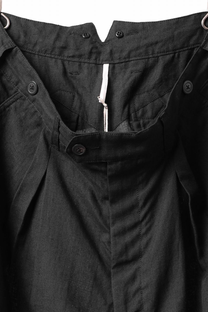 sus-sous cinematic trousers / 1/4 linen sheeting (BLACK) - Image 13