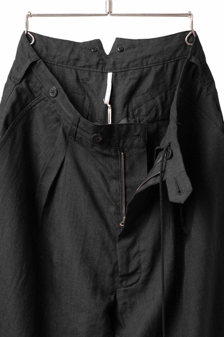 sus-sous cinematic trousers / 1/4 linen sheeting (BLACK) - Image 15