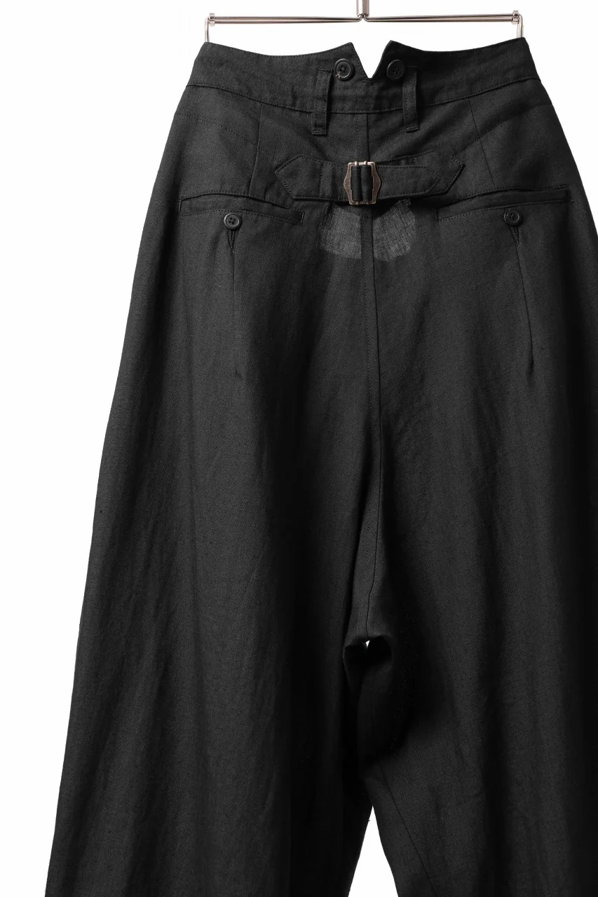 sus-sous cinematic trousers / 1/4 linen sheeting (BLACK) - Image 20