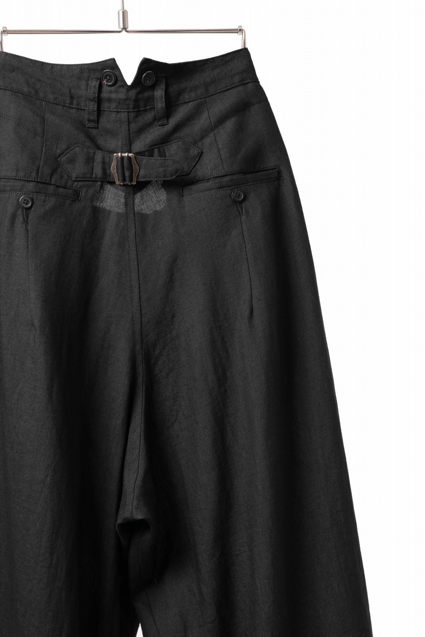 sus-sous cinematic trousers / 1/4 linen sheeting (BLACK) - Image 21