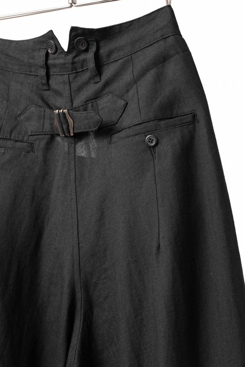 sus-sous cinematic trousers / 1/4 linen sheeting (BLACK) - Image 24