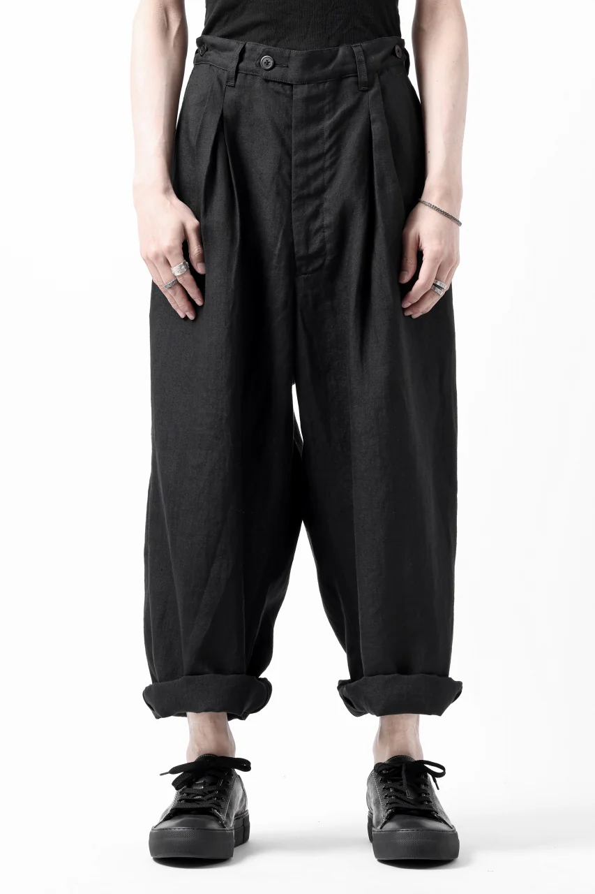 sus-sous cinematic trousers / 1/4 linen sheeting (BLACK) - Image 26