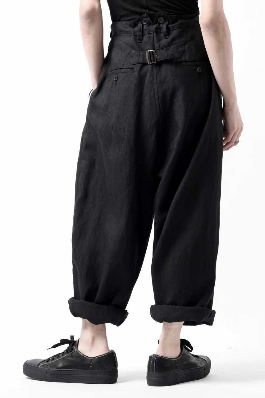 sus-sous cinematic trousers / 1/4 linen sheeting (BLACK) - Image 27