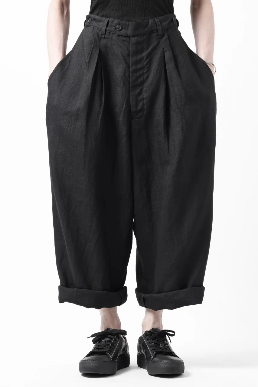 sus-sous cinematic trousers / 1/4 linen sheeting (BLACK) - Image 28