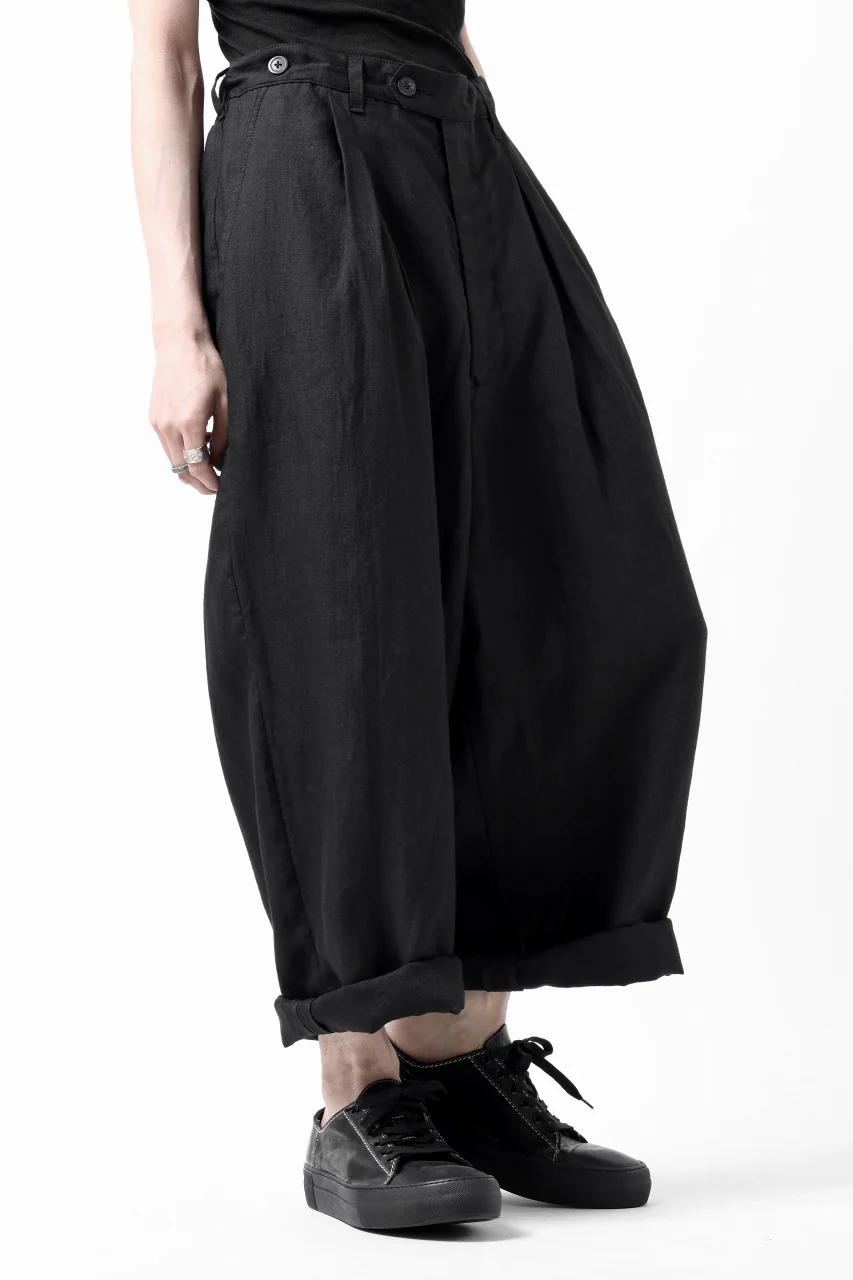 sus-sous cinematic trousers / 1/4 linen sheeting (BLACK) - Image 29