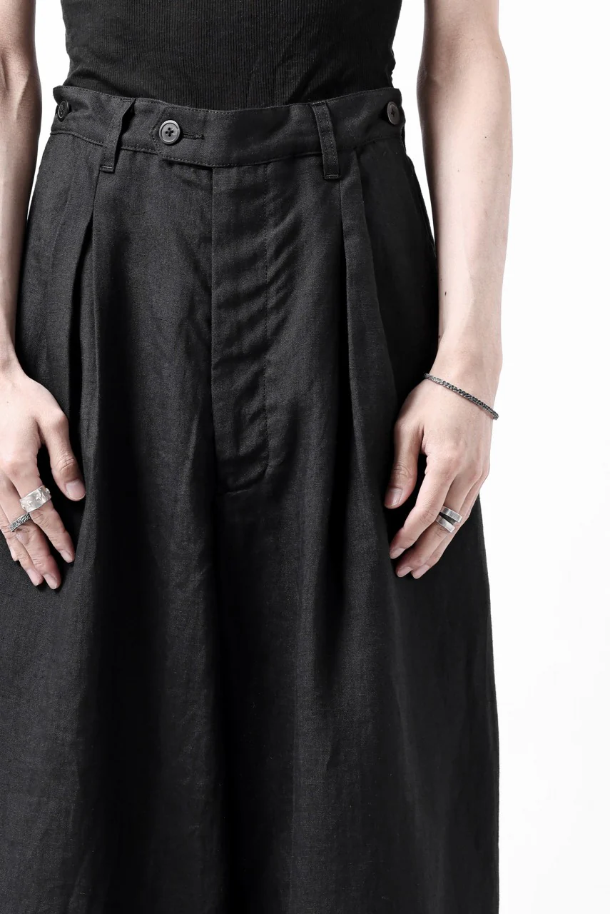 sus-sous cinematic trousers / 1/4 linen sheeting (BLACK) - Image 31