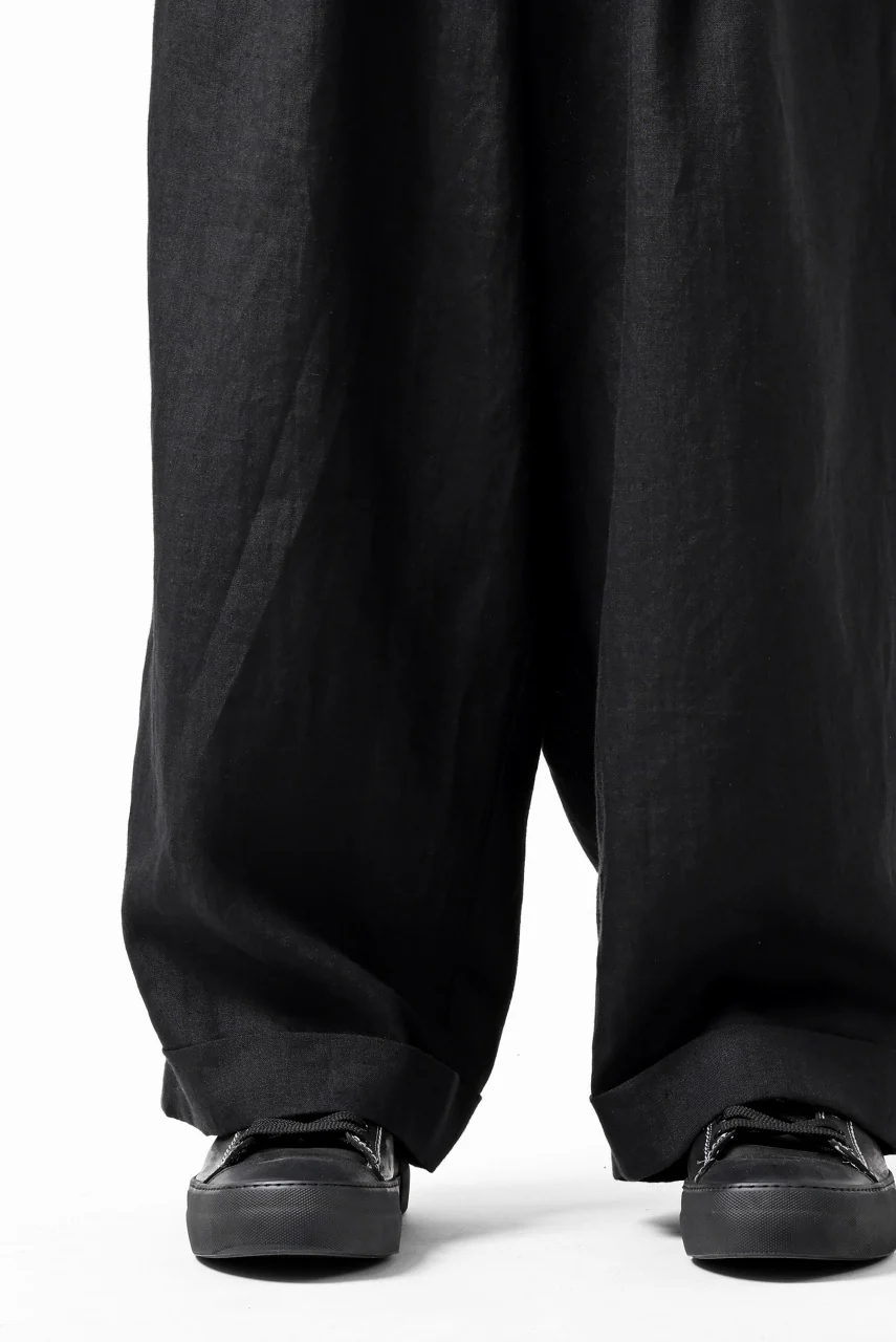sus-sous cinematic trousers / 1/4 linen sheeting (BLACK) - Image 32