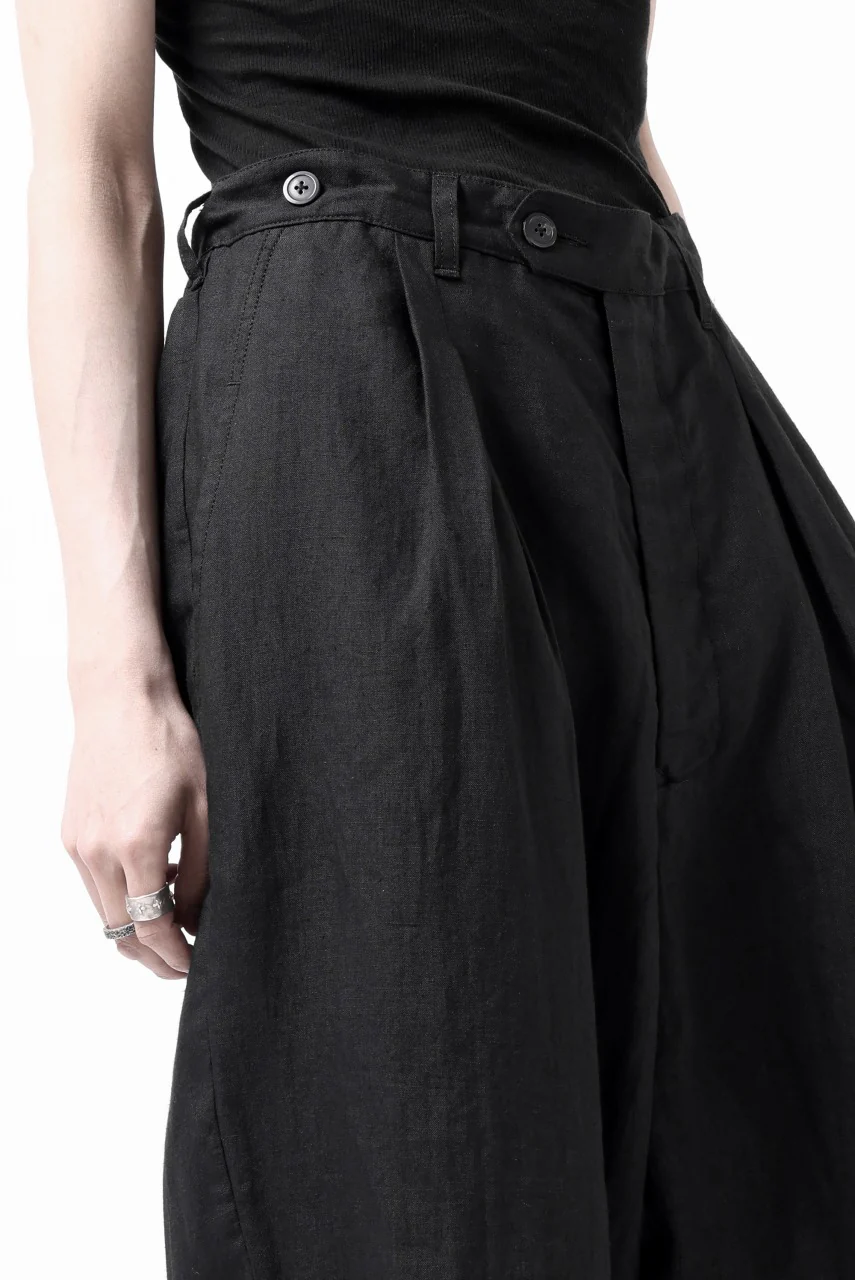 sus-sous cinematic trousers / 1/4 linen sheeting (BLACK) - Image 33