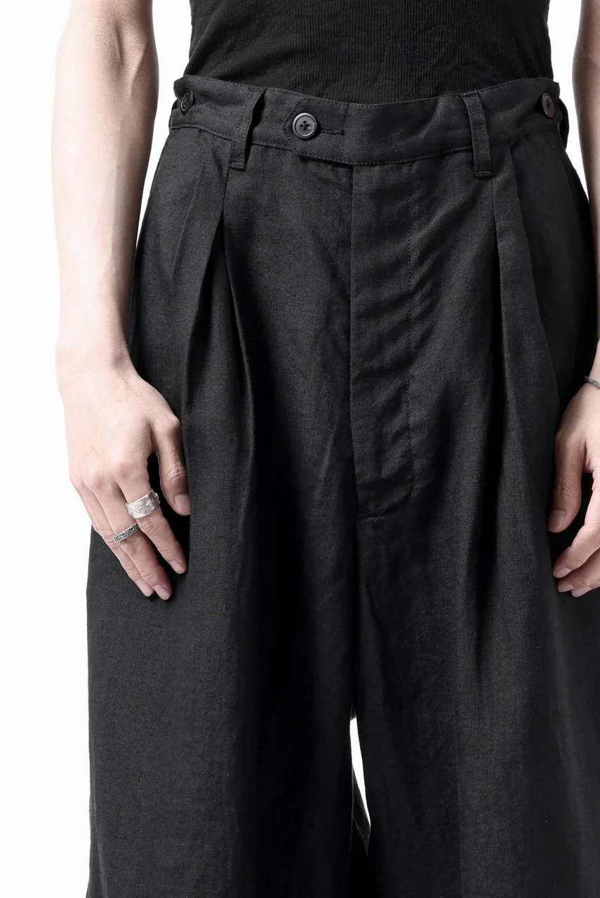 sus-sous cinematic trousers / 1/4 linen sheeting (BLACK) - Image 34