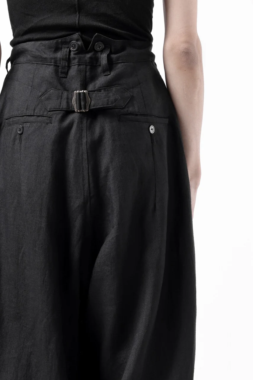 sus-sous cinematic trousers / 1/4 linen sheeting (BLACK) - Image 35