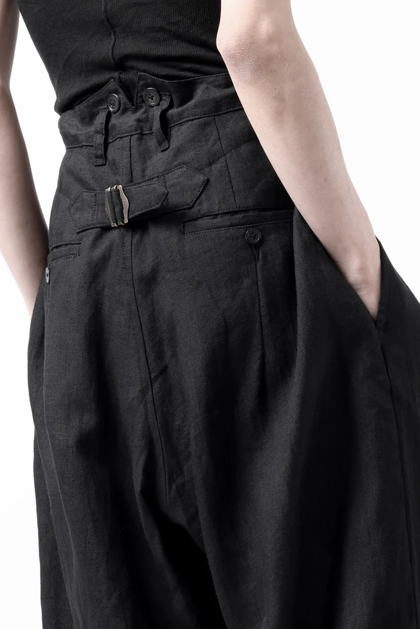 sus-sous cinematic trousers / 1/4 linen sheeting (BLACK) - Image 36