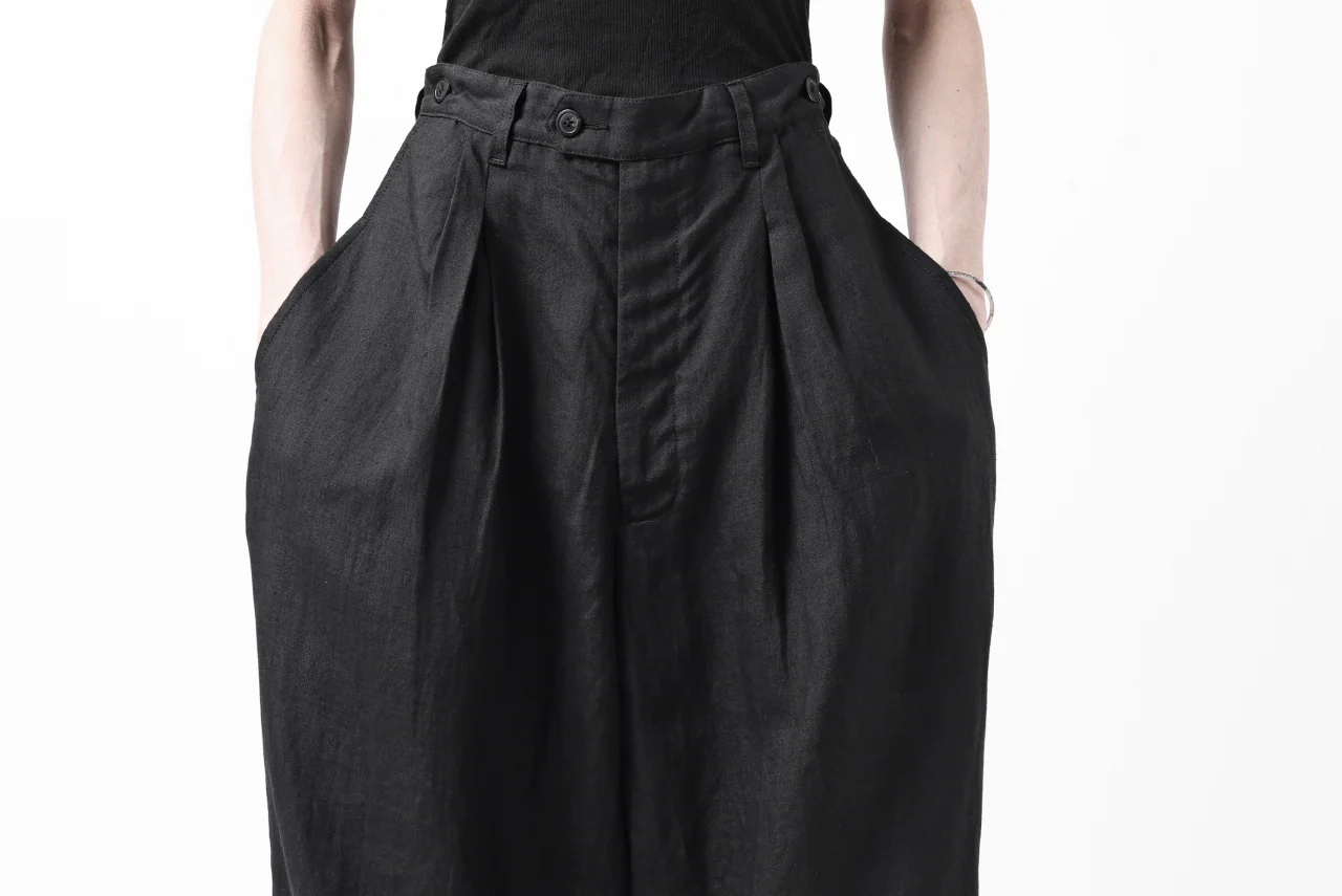 sus-sous cinematic trousers / 1/4 linen sheeting (BLACK) - Image 37