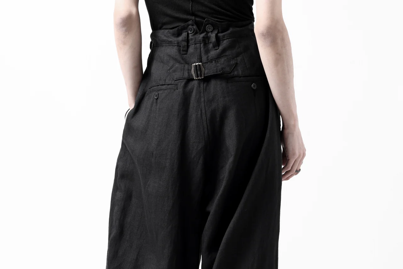 sus-sous cinematic trousers / 1/4 linen sheeting (BLACK) - Image 39