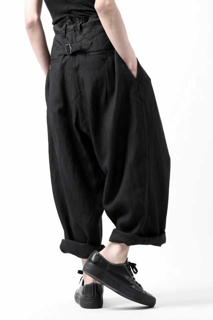 sus-sous cinematic trousers / 1/4 linen sheeting (BLACK) - Image 5