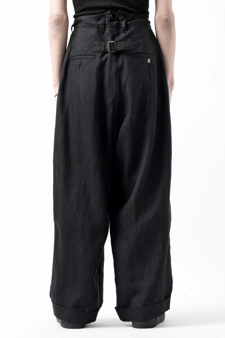 sus-sous cinematic trousers / 1/4 linen sheeting (BLACK) - Image 7