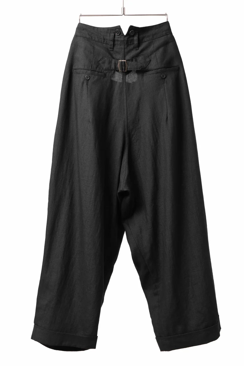 sus-sous cinematic trousers / 1/4 linen sheeting (BLACK) - Image 9