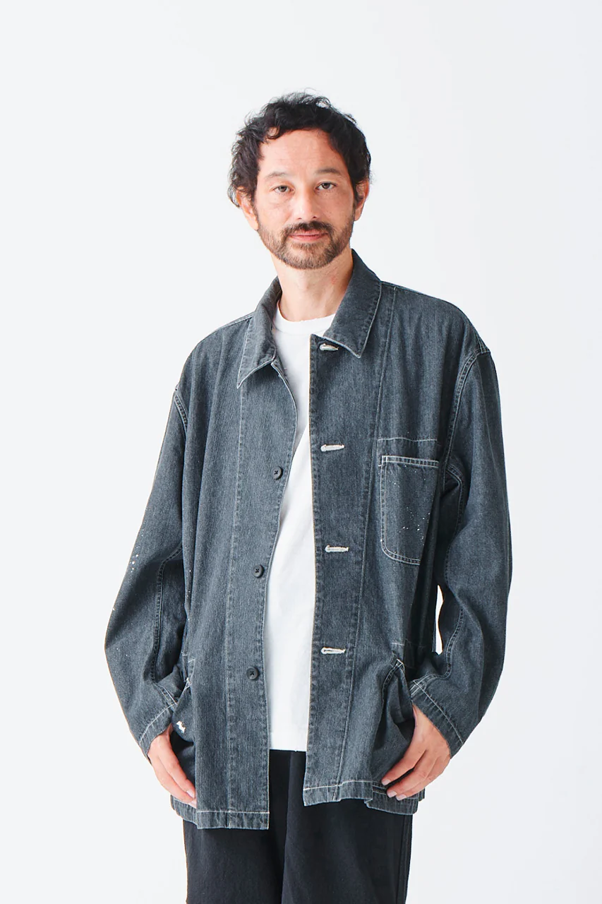 sus-sous cover-all / 10oz DENIM (BLACK) - Image 12