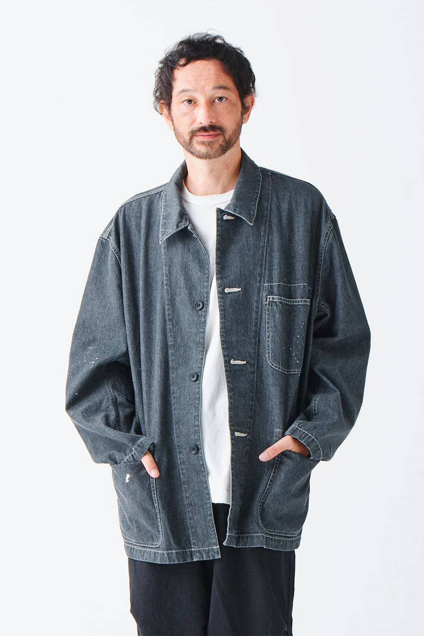 sus-sous cover-all / 10oz DENIM (BLACK) - Image 13
