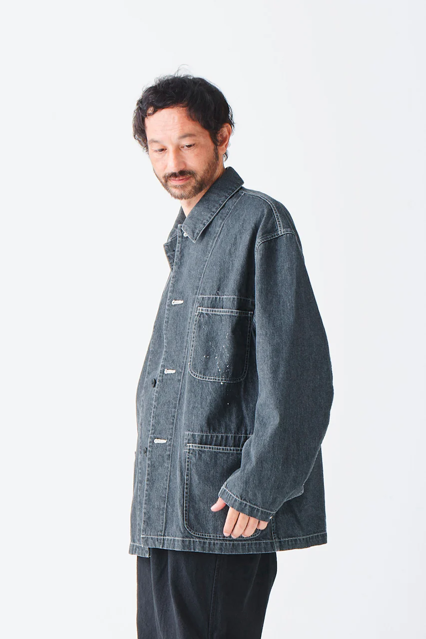 sus-sous cover-all / 10oz DENIM (BLACK) - Image 16