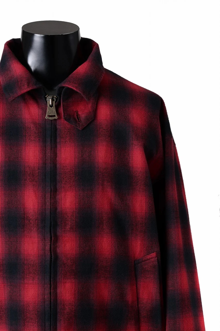 sus-sous drizzler jacket / shaggy ombre check (RED) - Image 10