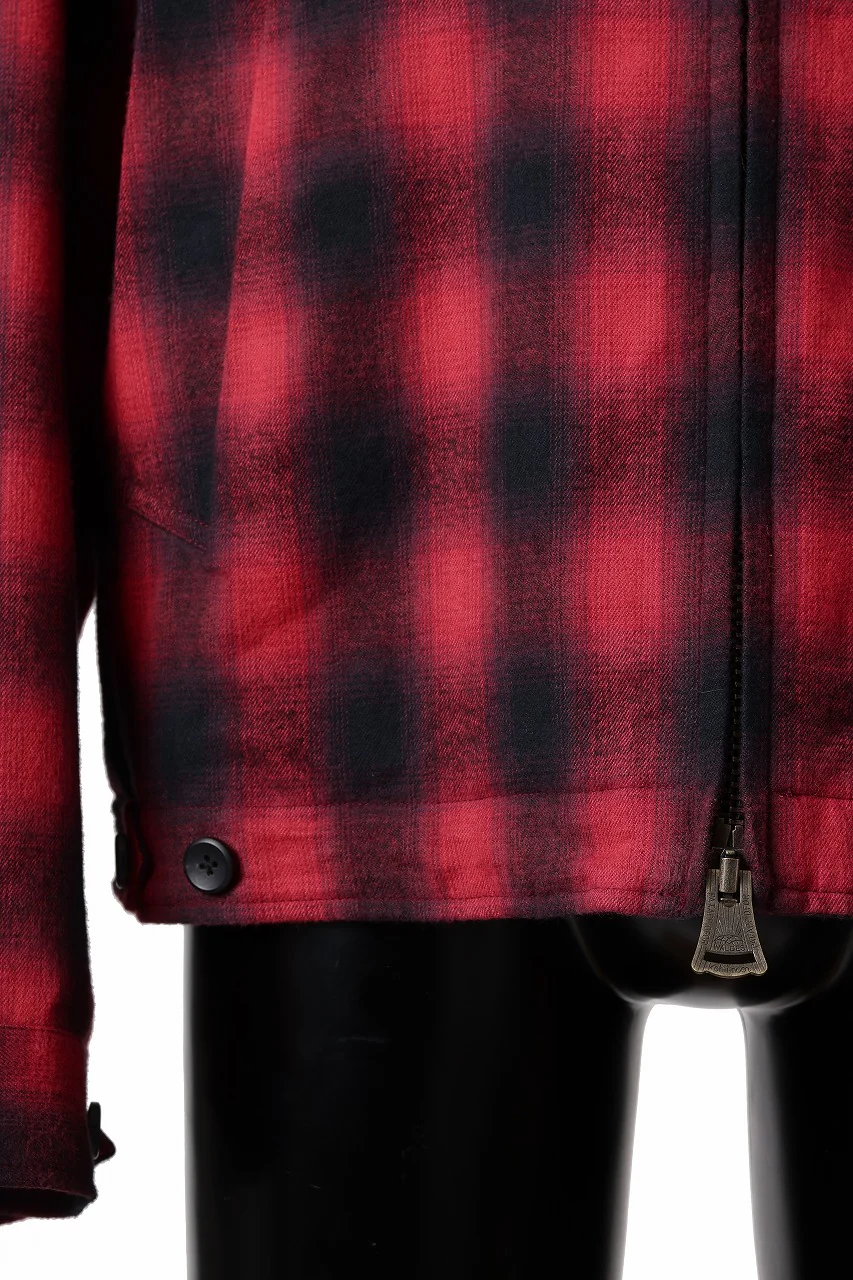 sus-sous drizzler jacket / shaggy ombre check (RED) - Image 11