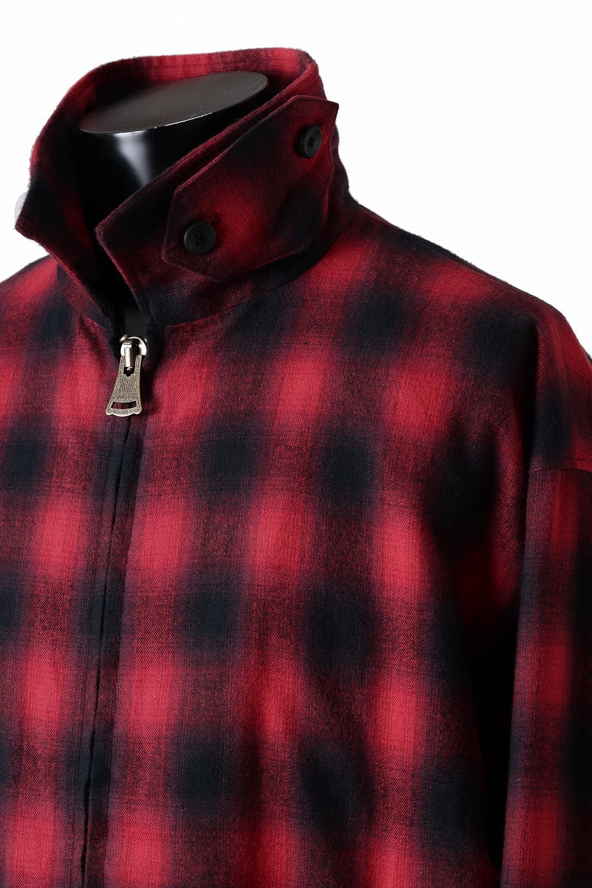 sus-sous drizzler jacket / shaggy ombre check (RED) - Image 13