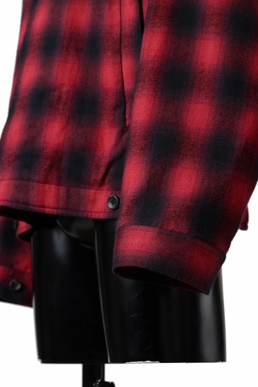 sus-sous drizzler jacket / shaggy ombre check (RED) - Image 14